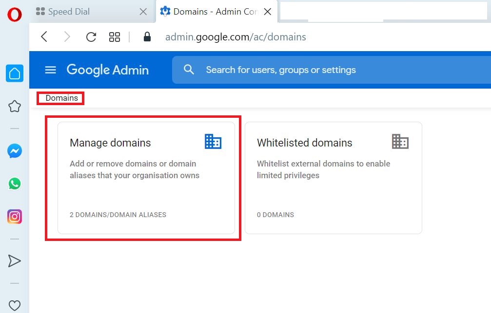 Domains 2 manage Domains